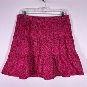 Prana Fuchsia Pink Patterned Circle Skirt Size Large